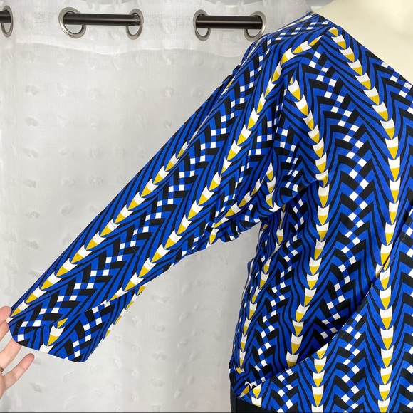 The Odells bright blue print wrap slouch top L - Picture 6 of 12